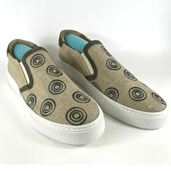 Armando Cabral Empada Canvas Slip-On Trainers in Sand EU 42 / US 9 Defect - Picture 1 of 12